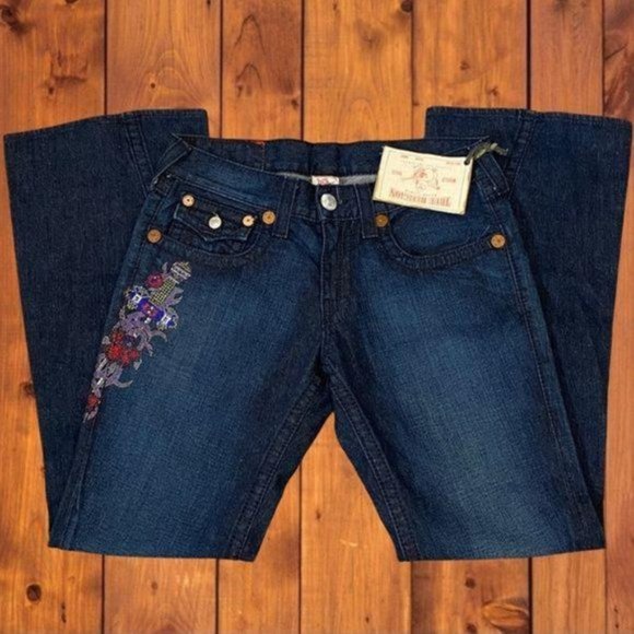 True Religion Joey Big T High Rise Wide Leg Flare - Picture 3 of 6